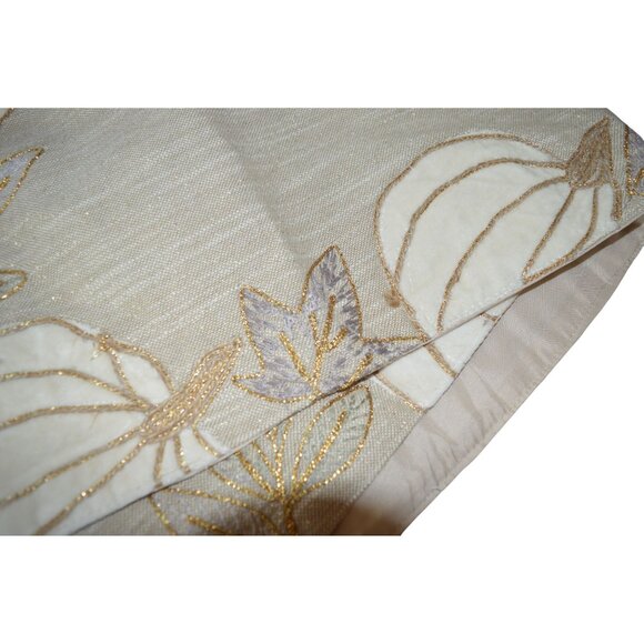 Tahari Home Beige Tan Metallic Pumpkin Fall Table Runner Country Farmhouse - Picture 3 of 5